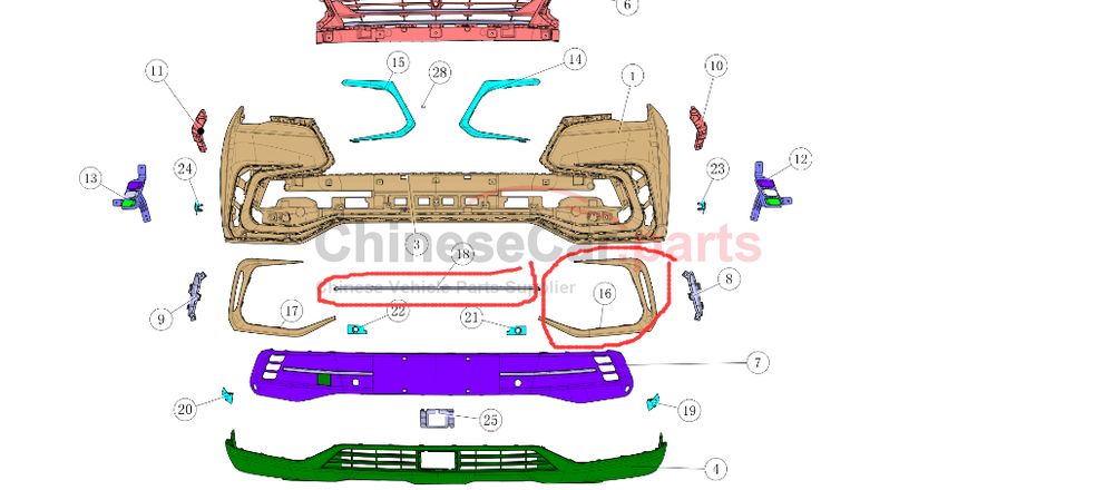 Front bumper decorative parts