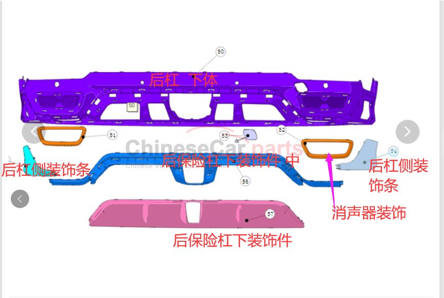 Rear bumper side decorative strip